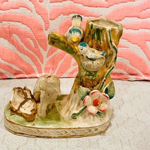 Vintage Other - F14-BUNDLE ONLY-Vintage 1950's Lamb, Bluebird Floral Figurine Vase